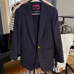 J. Crew Dark Blue Blazer with Gold Accent